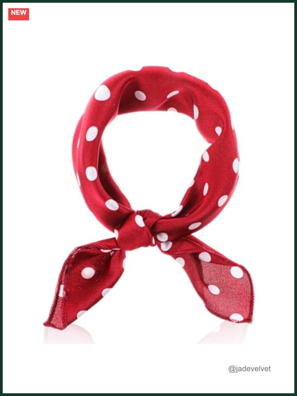 Vintage Square Chiffon Scarf - Polka Dot Bandana for Hair Neck Waist
